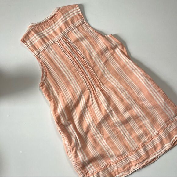 Faherty Isha Dress Coral Stripe Medium - Picture 7 of 7